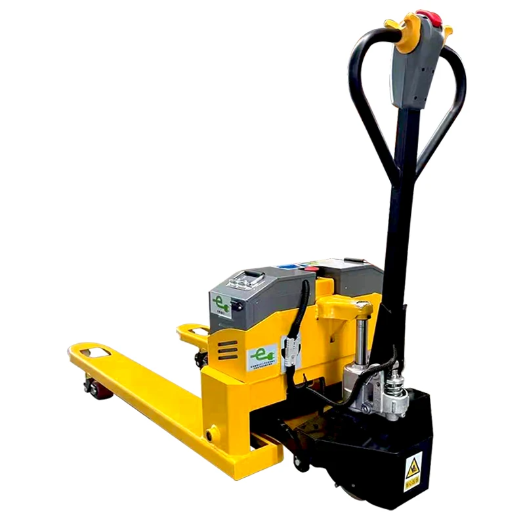 ຂາຍສົ່ງ Semi Electric Pallet Truck Hydraulic Rough Terrain Battery Powered Pallet Truck Pallet Jack